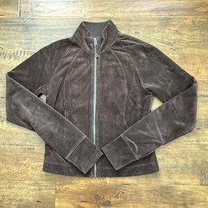 Lululemon Scuba Track Jacket Velvet Cord - Size 6